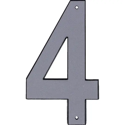 Hy-Ko 4 In. Reflective Plastic Number 4 Silver