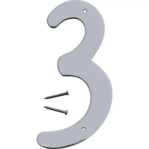 Hy-Ko 4 In. Satin Nickel Number 3 Silver Hy-Ko 4 In. Satin Nickel Number 3 Silver