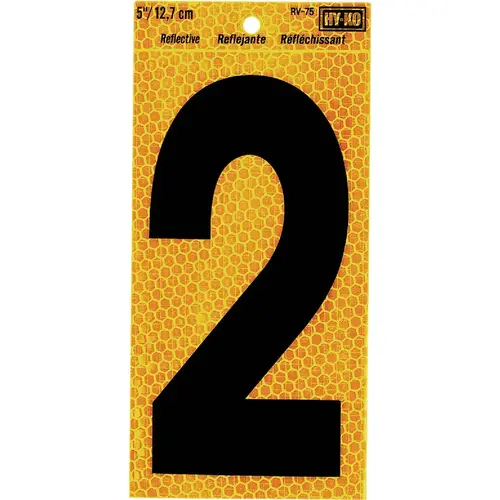 Hy-Ko 5 In. Yellow Reflective Number 2 Black