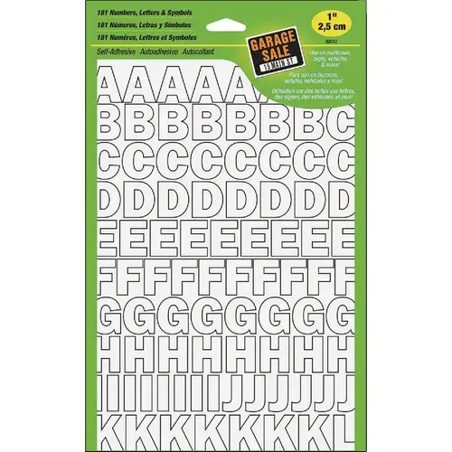 Hy-Ko 1 In. Vinyl Numbers, Letters & Symbols White Hy-Ko 1 In. Vinyl Numbers, Letters & Symbols White