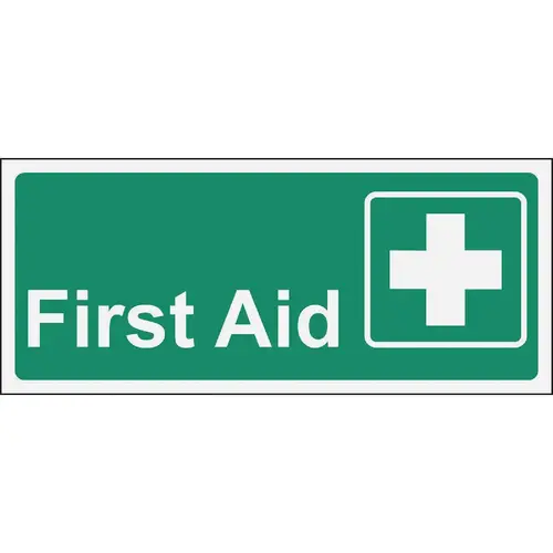 "First Aid" Plastic Sign, 14" X 6-1/4" - pack of 5 "First Aid" Plastic Sign, 14" X 6-1/4" - pack of 5