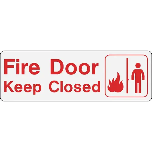 "Fire Door Keep Closed" Hd Plastic Sign, 11" X 4" - pack of 5 "Fire Door Keep Closed" Hd Plastic Sign, 11" X 4" - pack of 5