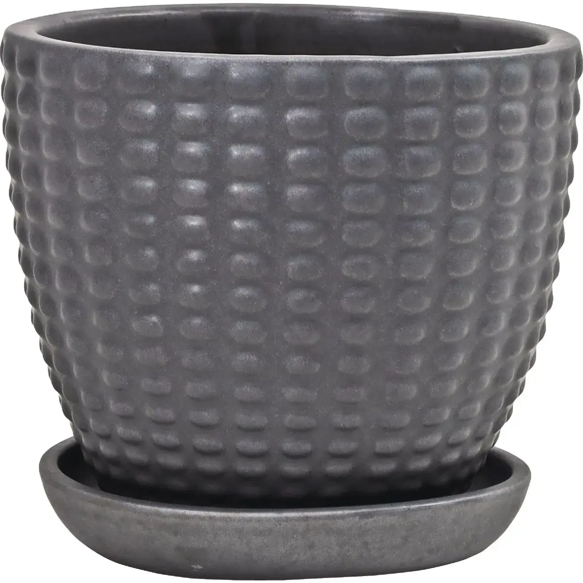 Deroma Bayfield 11.6 In. Dia. Matte Black Ceramic Planter 3208219A Deroma Bayfield 11.6 In. Dia. Matte Black Ceramic Planter 3208219A