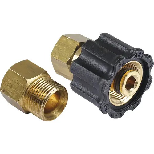 Forney Pressure Washer Connector Set, 3/8 in x M22 Connection, FNPT, Brass Forney Pressure Washer Connector Set, 3/8 in x M22 Connection, FNPT, Brass