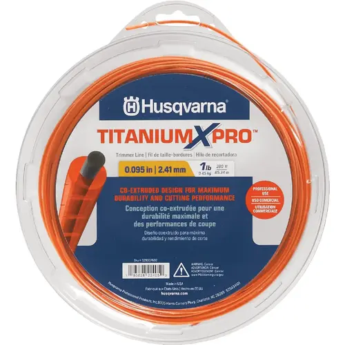 TitaniumX Pro Trimmer Line 0.095 In. Gauge Orange 200 Ft. 1 Lb. Donut Trimmer Line TitaniumX Pro Trimmer Line 0.095 In. Gauge Orange 200 Ft. 1 Lb. Donut Trimmer Line