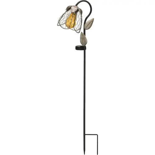 Edison Solar Stake, Flower Down Galvanized