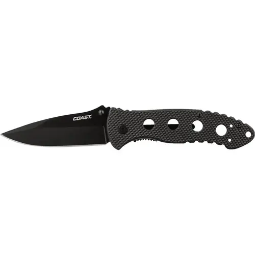 DX340 3.5 In. Stainless Steel Double Lock Folding Knife Black