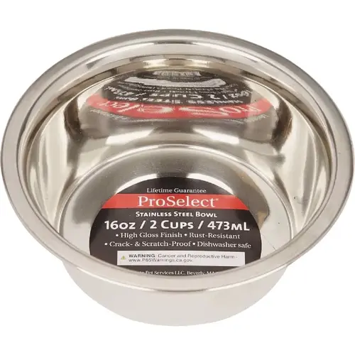 ProSelect 16 Oz. Heavy Stainless Steel Mirror Finish Dog Bowl ProSelect 16 Oz. Heavy Stainless Steel Mirror Finish Dog Bowl