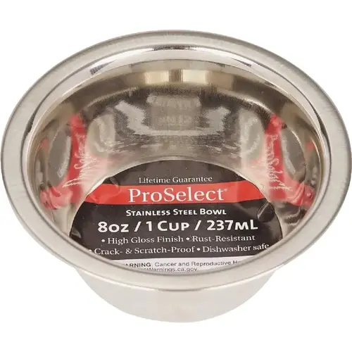 ProSelect 8 Oz. Heavy Stainless Steel Mirror Finish Dog Bowl