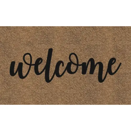 18 In. x 30 In. Welcome Home Koko Faux Coir Entrance Mat Tan/Black