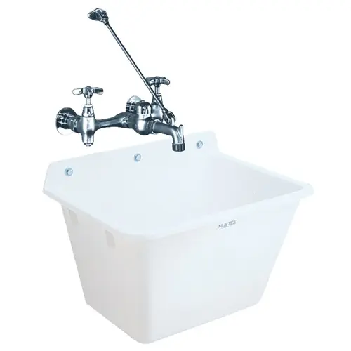 12 Gallon 17 In. x 22 In. Wall Mount Utility Tub ( Faucet Not Included)