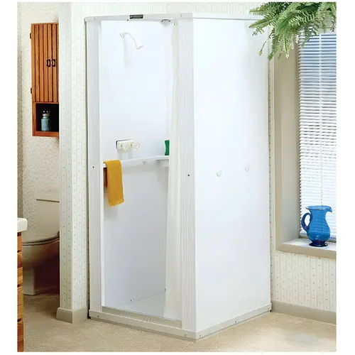Durastall 32-5/8 In. x 32-5/8 In. x 75-3/8 In. White Co-polymer Plastic Shower Stall
