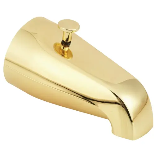 5-1/2 In. Polished Brass Bathtub Spout with Diverter 5-1/2 In. Polished Brass Bathtub Spout with Diverter