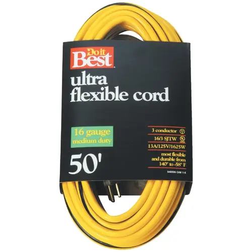 50 Ft. 16/3 Medium-Duty Extension Cord Yellow 50 Ft. 16/3 Medium-Duty Extension Cord Yellow