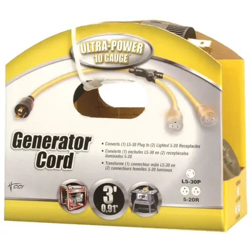 Ultra-Power 3 Ft. 10/3 Generator Cord Yellow