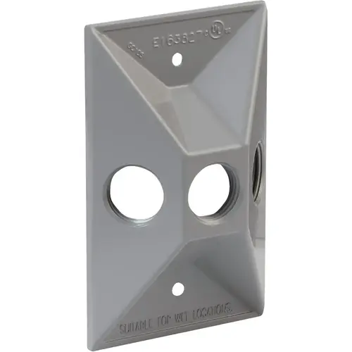 3-Outlet Rectangular Zinc Gray Cluster Weatherproof Electrical Outdoor Box Cover, Shrink Wrapped 3-Outlet Rectangular Zinc Gray Cluster Weatherproof Electrical Outdoor Box Cover, Shrink Wrapped