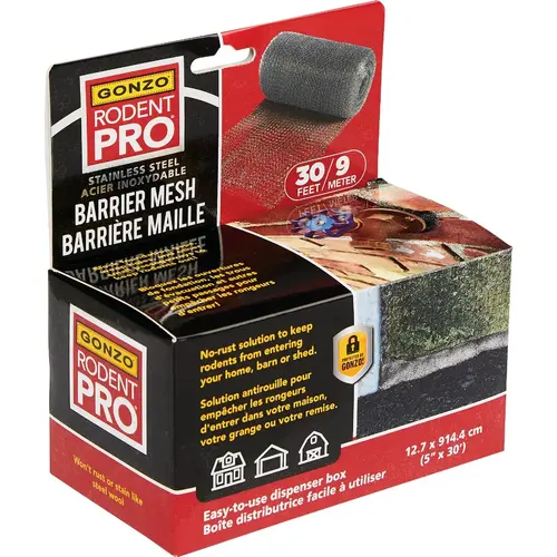 RodentPro 5 In. x 30 Ft. Stainless Steel Barrier Mesh