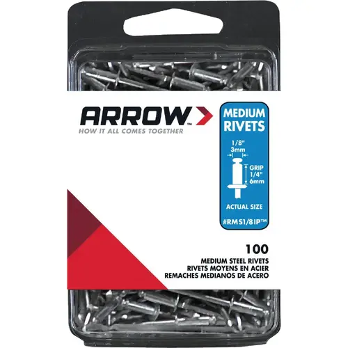 1/8 In. x 1/4 In. Steel Rivet (100-Count)