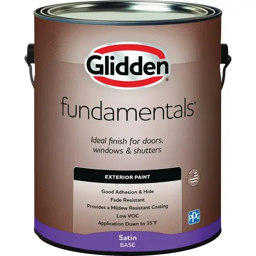 Fundamentals Exterior Paint Satin White Pastel Base Gallon