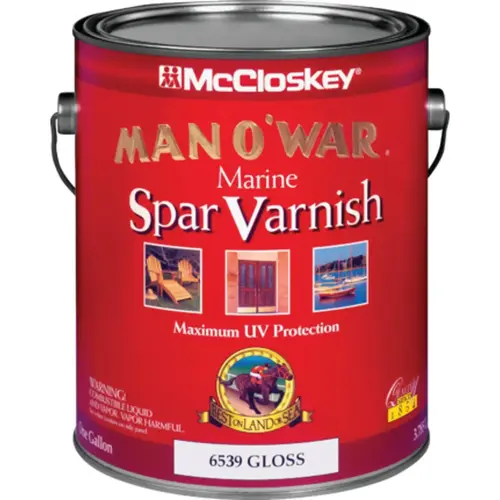 Man O'War Gloss Low VOC Marine Spar Interior & Exterior Varnish, Gallon Clear