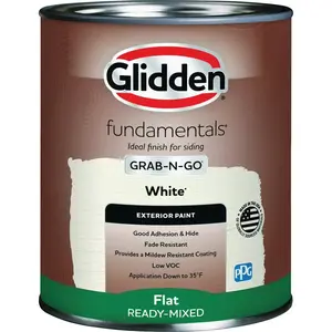 Glidden GLFEXT10WH/04 Fundamentals Exterior Grab-N-Go White Flat Quart