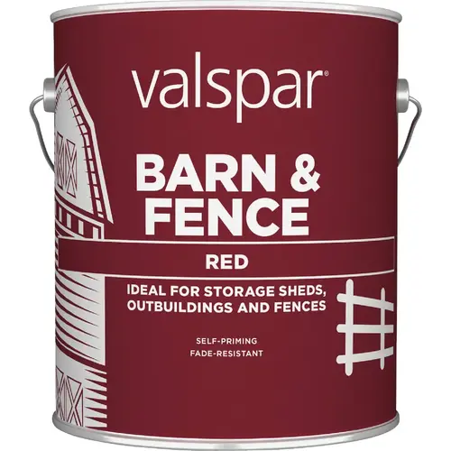 Oil Paint & Primer In One Low Sheen Barn & Fence Paint, Red, 1 Gal. Oil Paint & Primer In One Low Sheen Barn & Fence Paint, Red, 1 Gal.