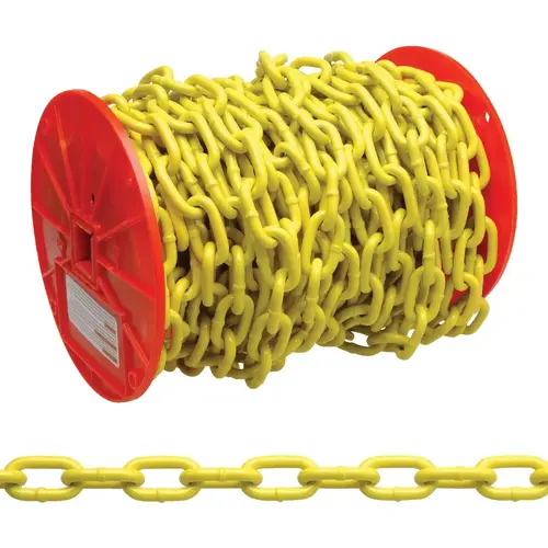 3/16 In. 100 Ft. Yellow Poly-Coated Low-Carbon Steel Coil Chain
