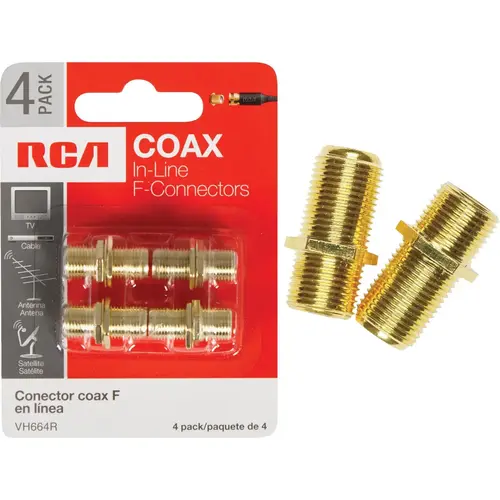 In-Line Feed-Through Coax Connector - pack of 4 In-Line Feed-Through Coax Connector - pack of 4