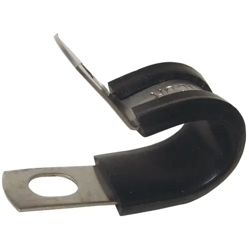 3/4 In. Steel w/Rubber Insert Black Cable Clamp - pack of 2 3/4 In. Steel w/Rubber Insert Black Cable Clamp - pack of 2