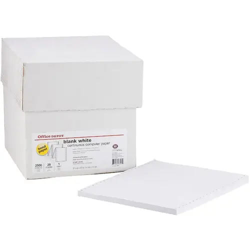 8-1/2 In. x 11 In. 20 Lb. White Blank Computer Printer Paper, 2500 Sheets