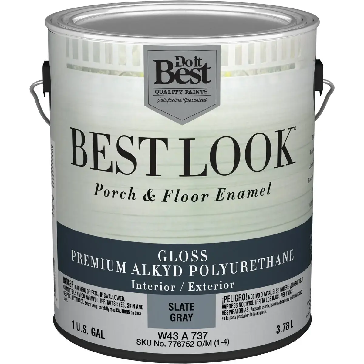 Do it Best Best Look 1 Gal. Slate Gray Polyurethane Gloss Porch & Floor Enamel W43A00737-16 Do it Best Best Look 1 Gal. Slate Gray Polyurethane Gloss Porch & Floor Enamel W43A00737-16