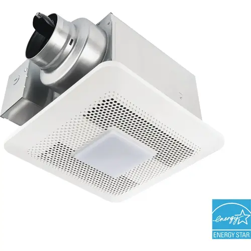 Whisper Choice 80/110 CFM 0.3/0.4 Sones 120V Auto Bath Exhaust Fan with LED Light White
