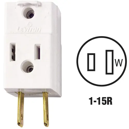 White 15A 3-Outlet Cube Tap White 15A 3-Outlet Cube Tap
