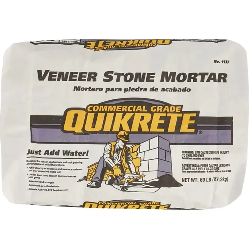 60 Lb. Gray Type S Veneer Stone Mortar Mix 60 Lb. Gray Type S Veneer Stone Mortar Mix
