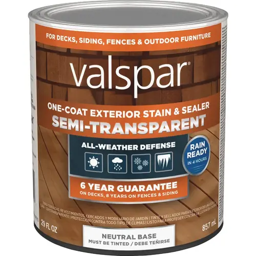 Semi-Transparent Deck Stain, Neutral Tint Base, 1 Qt. Semi-Transparent Deck Stain, Neutral Tint Base, 1 Qt.