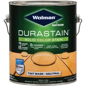Wolman 288073 DuraStain One Coat Solid Color Exterior Stain, Neutral Base, 1 Gal.