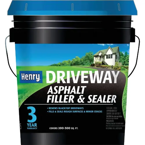 Henry Driveway Asphalt Filler and Sealer, Liquid, Black/Brown, 4.75 gal Pail