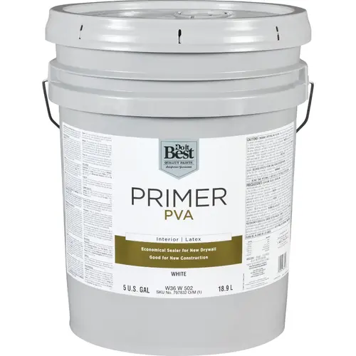 PVA Interior Latex Drywall Primer, White, 5 Gal. PVA Interior Latex Drywall Primer, White, 5 Gal.