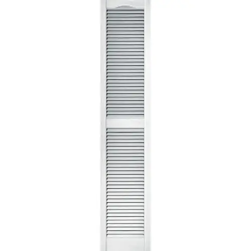 15 In. x 72 In. Vinyl Louvered Shutter, White - pack of 2