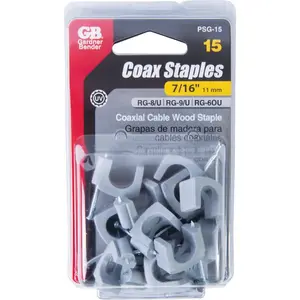 Gardner Bender PSG-15 7/16 In. Polyethylene Gray UV Resistant Coaxial Staple (15-Count)