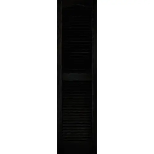 15 In. x 55 In. Vinyl Louvered Shutter, Black - pack of 2 15 In. x 55 In. Vinyl Louvered Shutter, Black - pack of 2