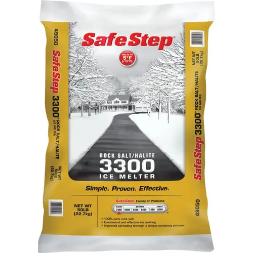 3300 50 Lb. Rock Salt/Halite Ice Melt Large Pellets