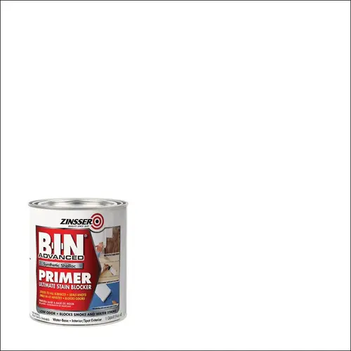 B-I-N Advanced Water-Based Interior Primer Ultimate Stain Blocker, White, 1 Qt.