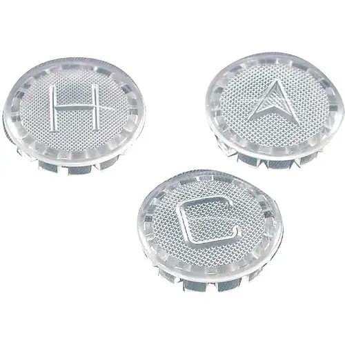 Hot, Cold, Diverter Clear Acrylic Handle Button