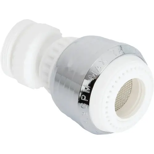 2.0 GPM Swivel Spray Aerator, White & Chrome 2.0 GPM Swivel Spray Aerator, White & Chrome
