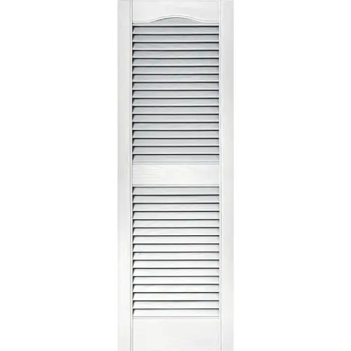 15 In. x 43 In. Vinyl Louvered Shutter, White - pack of 2