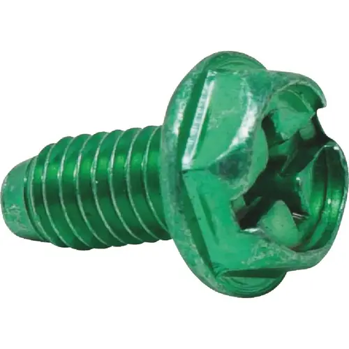 10-32 Combination Grounding Screws Green - pack of 100 10-32 Combination Grounding Screws Green - pack of 100