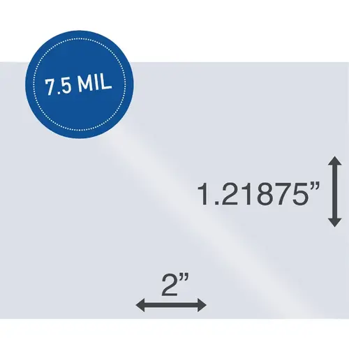 2 In. x 1.21875 In. Label Holder Clear - pack of 1000 2 In. x 1.21875 In. Label Holder Clear - pack of 1000