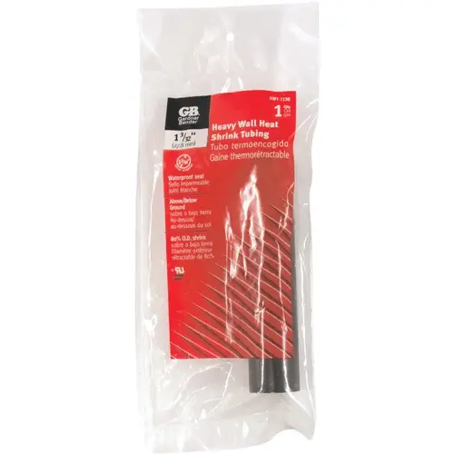 Heavy-Wall 1-3/32 In. x 6 In. Heat Shrink Tubing Black