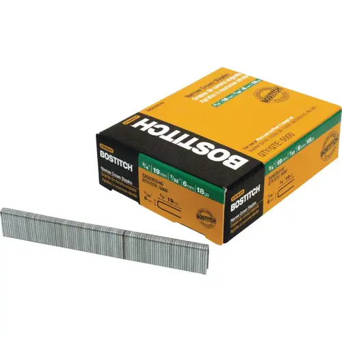 18-Gauge Galvanized Narrow Crown Finish Staple, 7/32 In. x 3/4 In. (5000 Ct.) 18-Gauge Galvanized Narrow Crown Finish Staple, 7/32 In. x 3/4 In. (5000 Ct.)